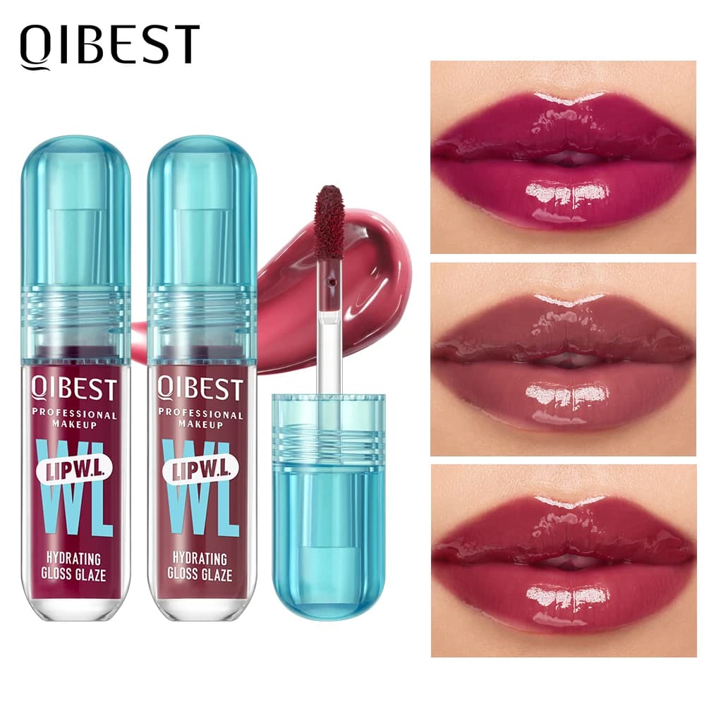 Qibest Lucidalabbra idratante a 6 toni Lucidalabbra con olio luminoso, Lucidalabbra liquido idratante, Potenziatore labbra naturale, Smalto labbra