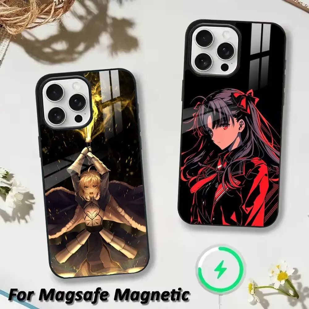 Fate S-Stay Night Saber Phone Case For iPhone 17,16,15,14,13,12,Plus,Pro,Max for Magsafe Magnetic Wireless Charging