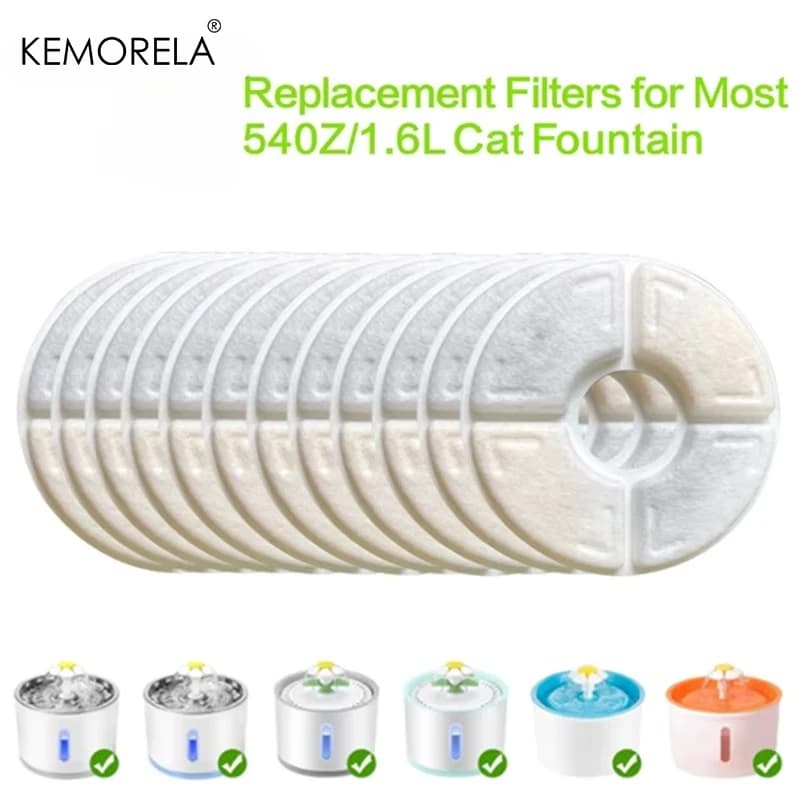 4/8/12 pezzi di ricambio filtro a carbone attivo per fontana potabile per gatti filtri sostituiti dispenser per fontana rotonda per cani da compagnia