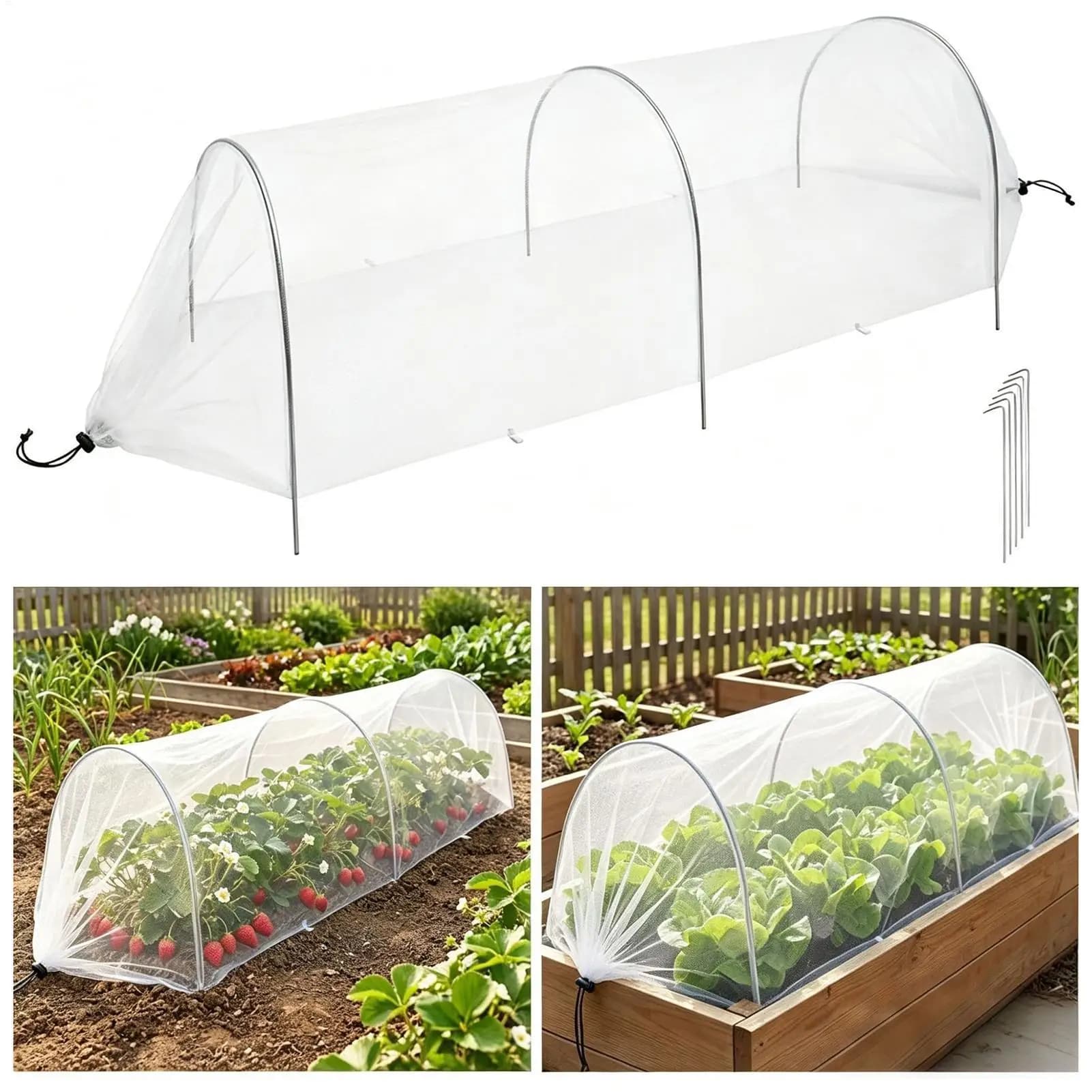 Coperture Pieghevoli per Aiuole da Giardino, Protezione per Piante, Copertura per Aiuole Rialzate da Esterno, Patio, Giardino, per Fragole, Pomodori, Frutta e Verdura