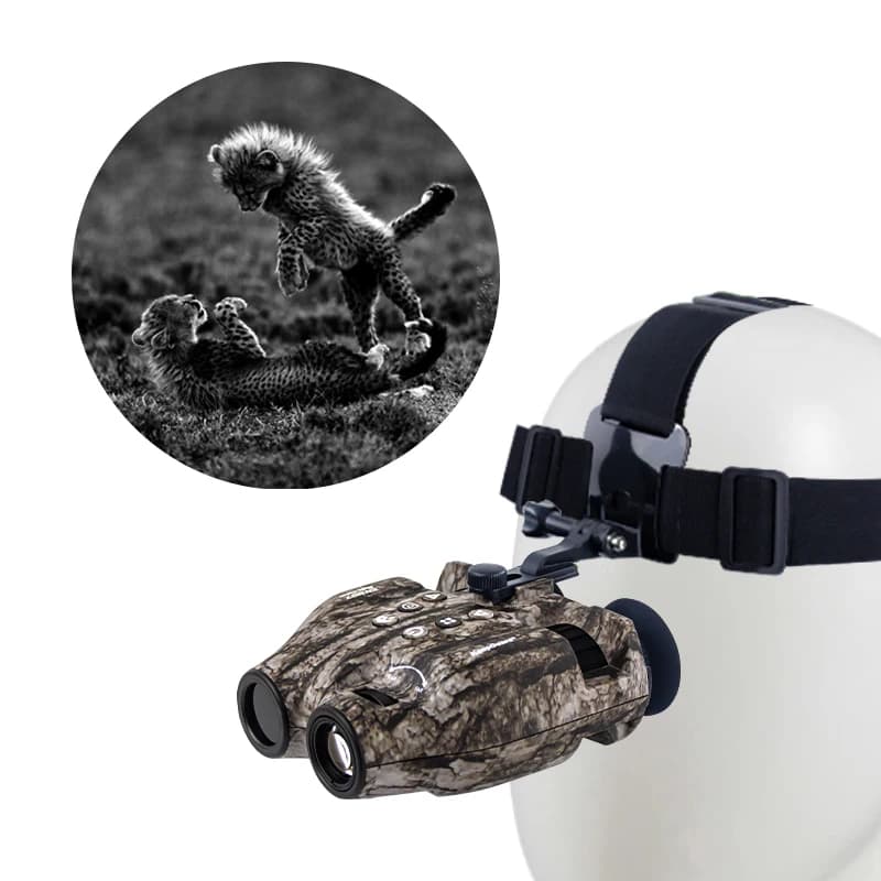 Binocolo termico per visione notturna digitale portatile in lega di alluminio Ingrandimento 5X Supporto per treppiede a doppio schermo CMOS leggero