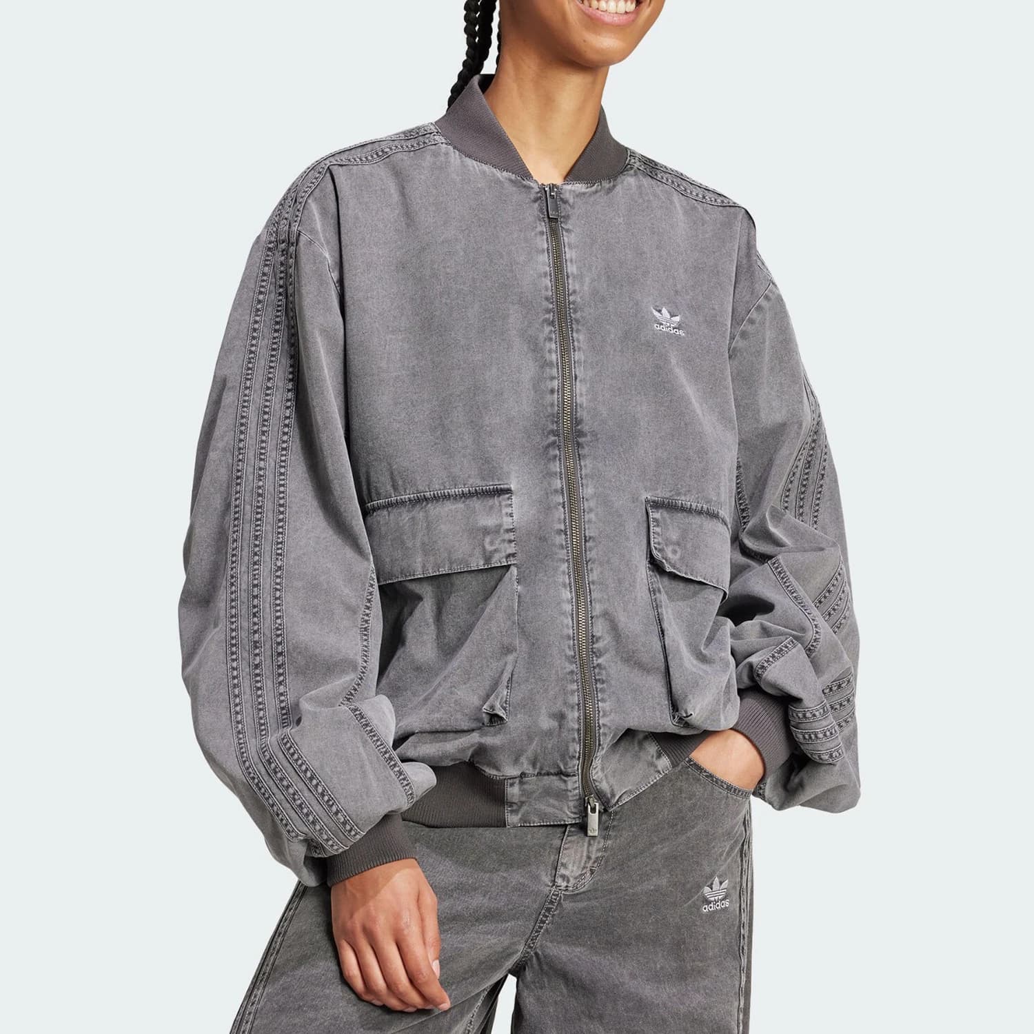 Adidas Originals Three Leaves Women's Sports Loose Jacket Coat JM9264
