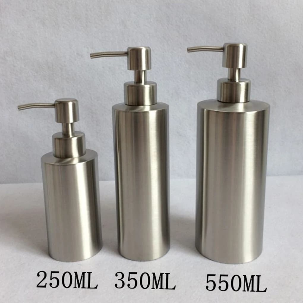 Dispenser per lavaggio a mano in acciaio inossidabile Sostituzione portatile antiruggine Riutilizzabile Lavabile Riutilizzabile Elegante bottiglia da bagno per la casa