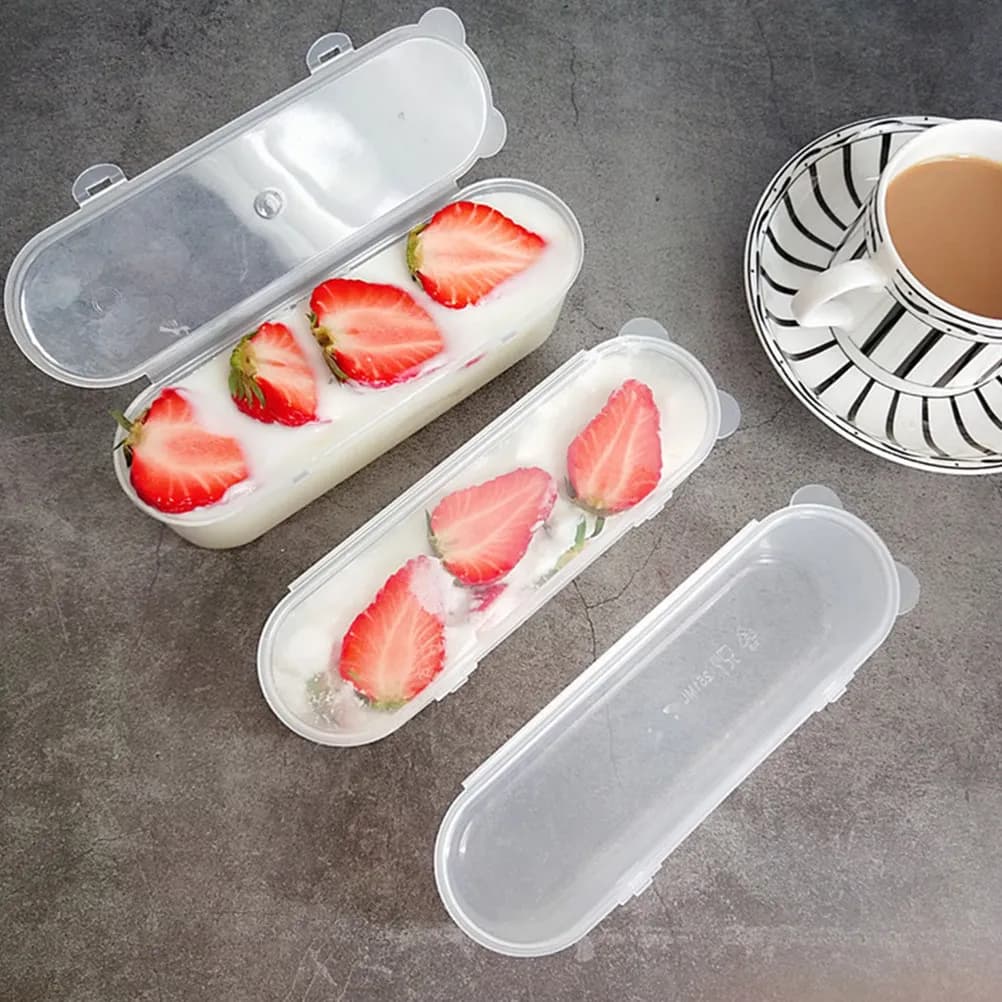 6 contenitori per gelato in plastica impilabili per torte, muffin, yogurt, frutta, gadget da cucina, adatti al frigorifero