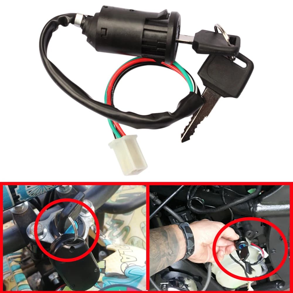 Chiave universale per interruttore di accensione per moto a 4 Pin per Quad cinese 4 ruote ATV Go Kart Sunl Roketa Kazuma 50cc 70cc 90cc 110cc
