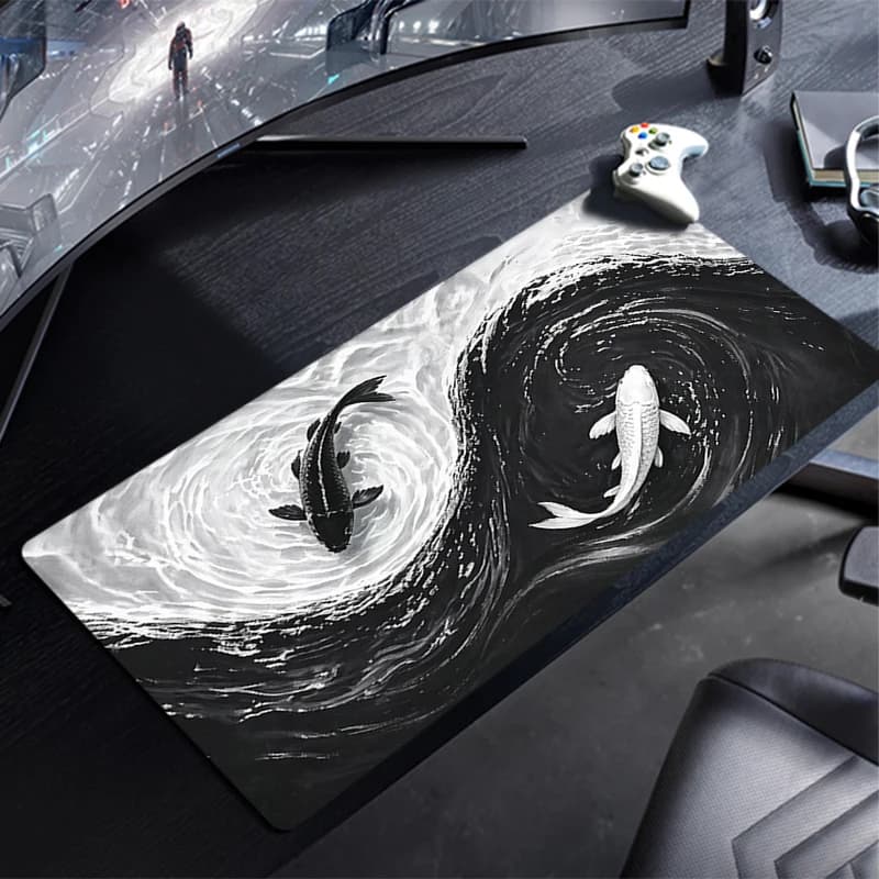 Mouse Pad Bagua Diagram koi fish Gamers Large Computer Extended Game Mousepad Desk Mat Keyboard Rubber Durable Carpet