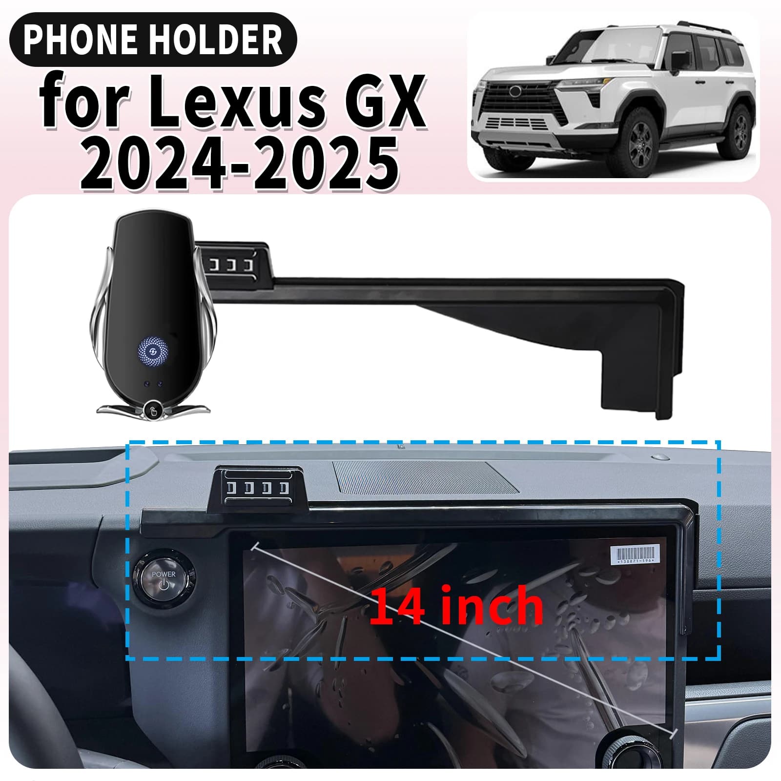 Misura per Lexus GX 2024 2025 550 550h GX550 Supporto per base per schermo Supporto per telefono Staffa di navigazione clip-on dedicata per auto ​ ​ accessori