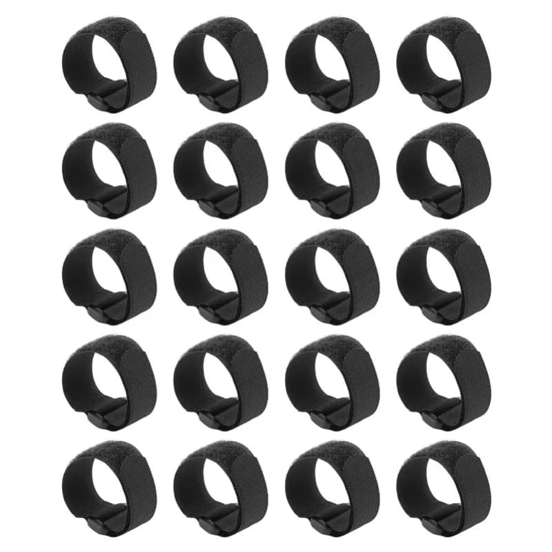 20pcs Strapping Cable Ties With Hook And Loop Reusable Plastic Buckle Nylon Hook And Loop Fastener Black20x300mm