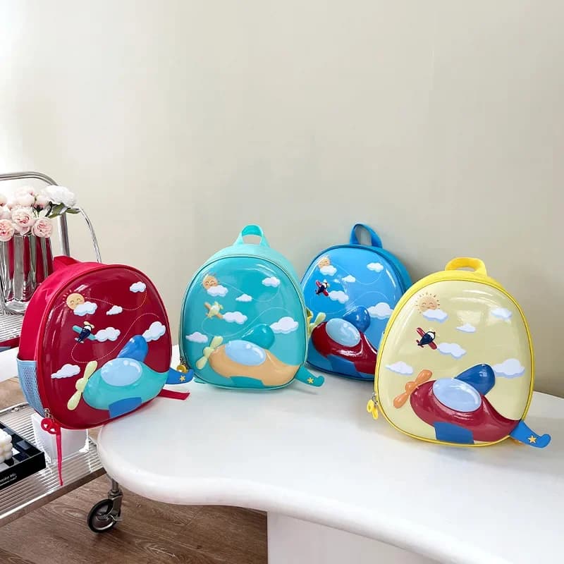 Zaini per bambini per ragazzo Zaini per cartoni animati Zaino carino Aereo Guscio d'uovo Borse per il ritorno a scuola Zaino per bambini Mochilas De Hombre
