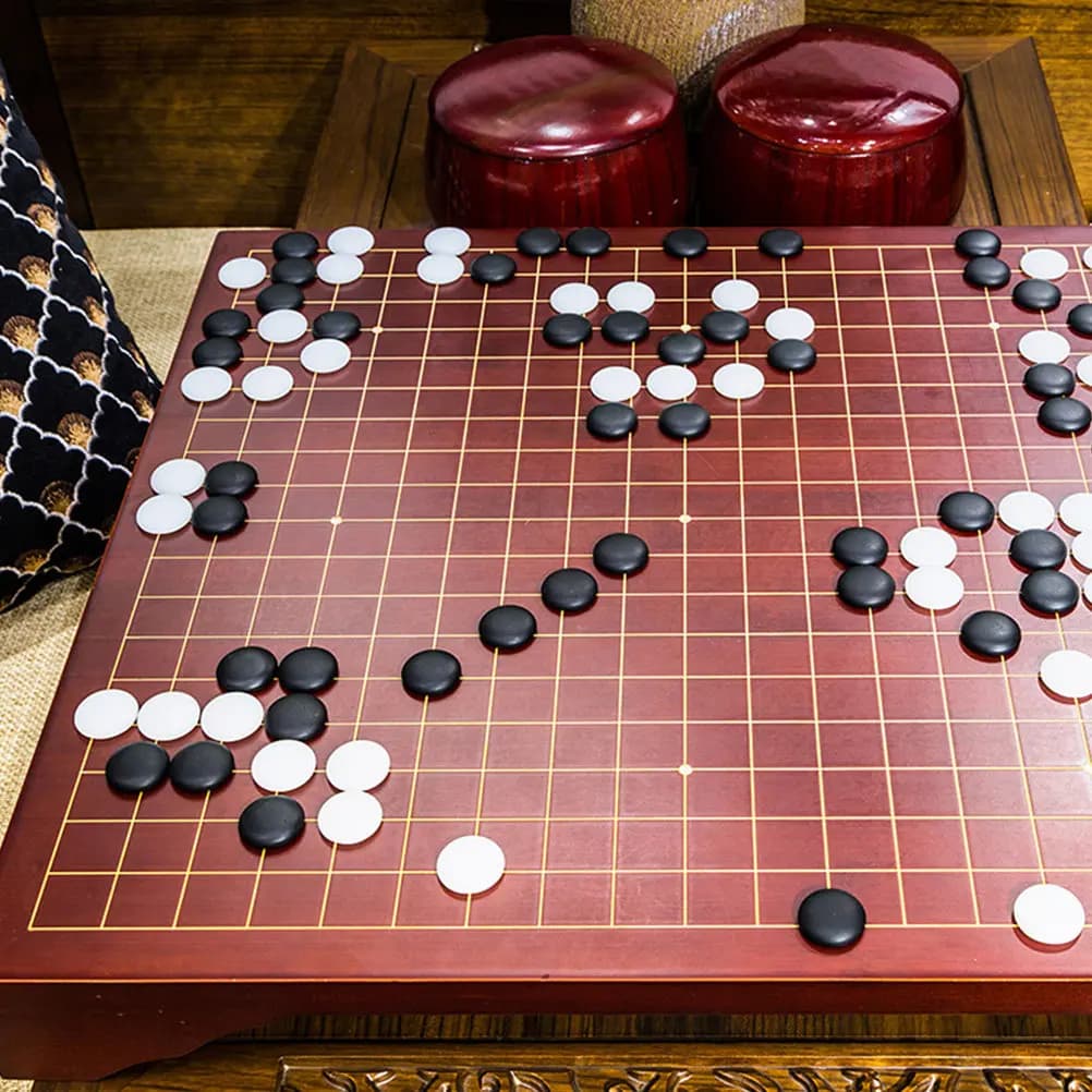 Gioco di Go in Bianco e Nero con Accessori in Ceramica, Perline in Porcellana, Pietre Piatte