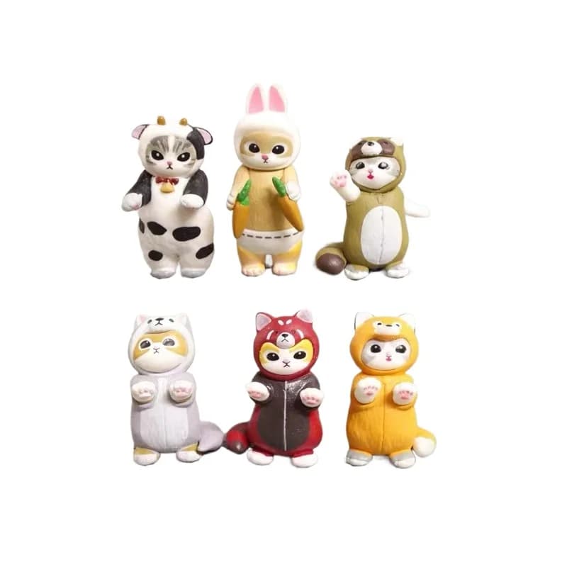 KITAN Mofusand Shark Cat Action Figures Cieco Scatola Giocattoli Gatto Cosplay Mucca Gallo Cross Dressing Animale Bambola Decorazioni per il desktop Regali