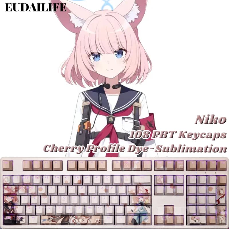 Yurizono Seia 108 Keycap Blu Archivio PBT Sublimazione della Tintura Trasmissione della Luce Cherry Switch Croce Key Cover Tastiera Meccanica