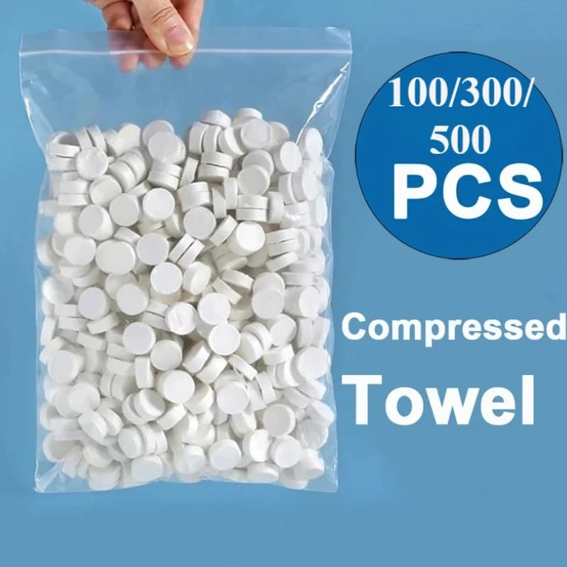 100/300/500PCS Asciugamano compresso Morbido Usa E Getta Moneta Tessuto Portatile Mini Asciugamano Compresso Assorbente Viaggio BBQ campeggio all'aperto