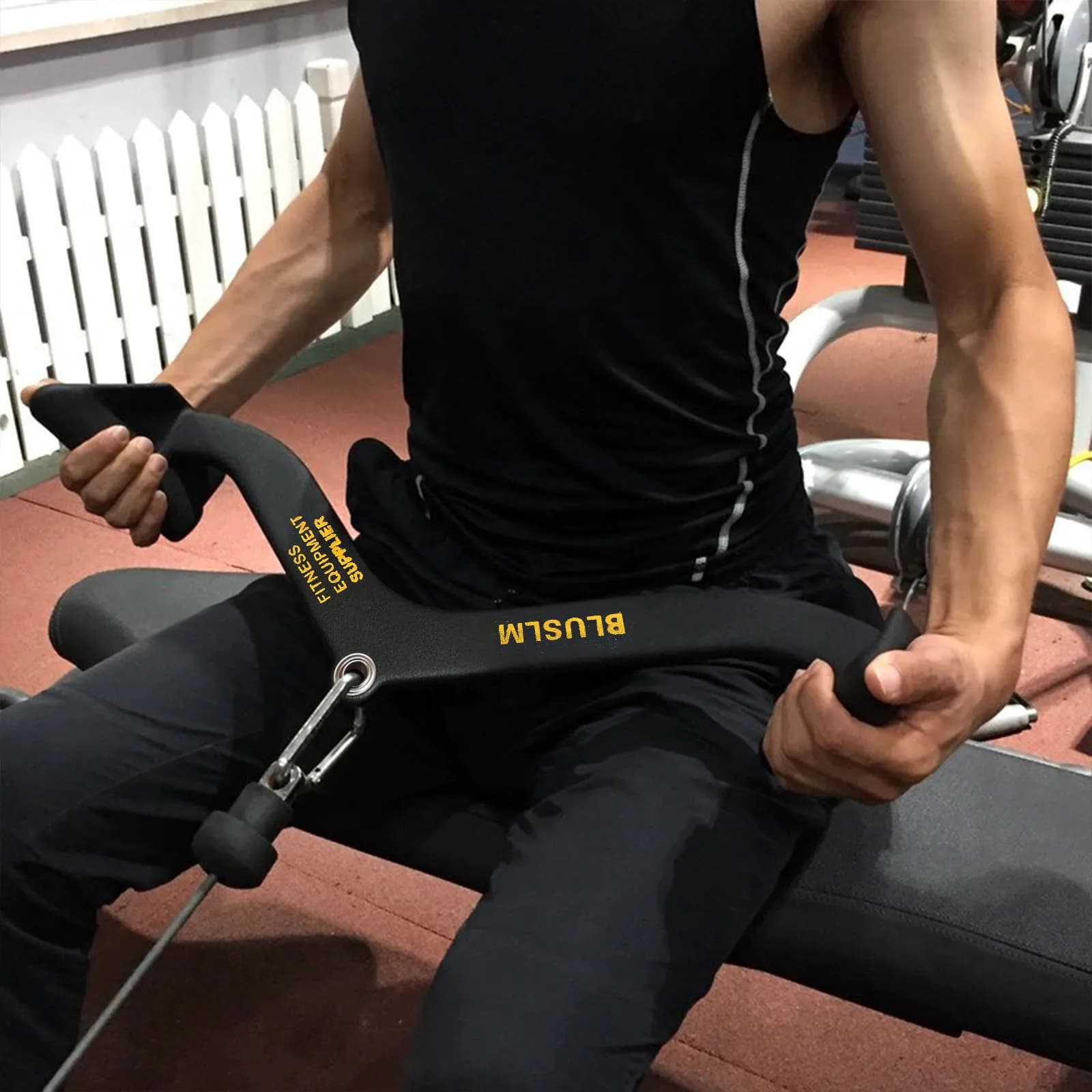 Home Gym Fitness Lat Pull Down Grip Handle For Training Bicipiti Tricipiti Back Muscle Training T-bar V-bar Wire Harness Machine
