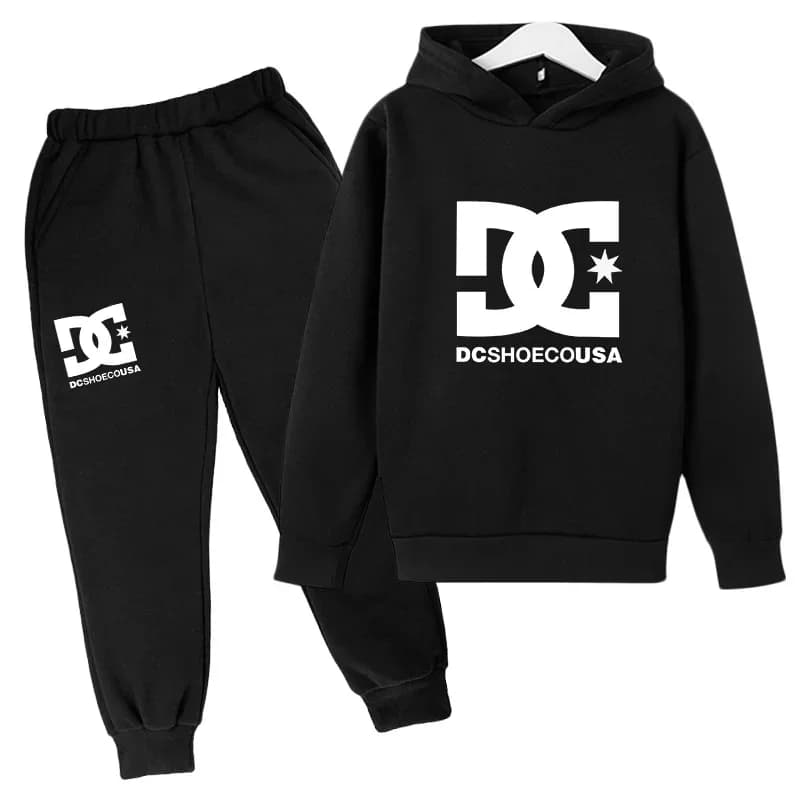 Children Clothes Fashion Leisure Letter Print 2pcs Hoodie+Pants Tracksuits 3-12 Years Boys Girls Spring Autumn Sportswear