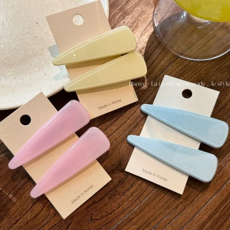 Korean Jelly Colored Acetic Acid Triangle Barrettes Side Bangs Hair Clip Hair Duckbill Clip Exquisite Hairpin Headdress