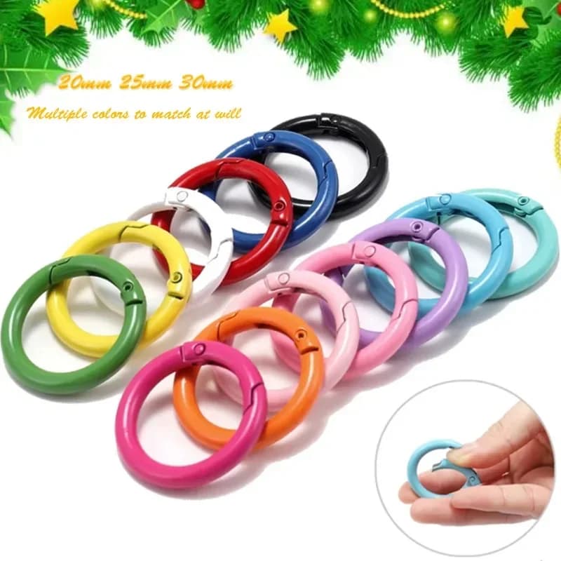 5-10 pz 9 colori O-ring in metallo chiusura a molla apribile moschettone rotondo portachiavi clip gancio catena per cani gioielli fai da te fibbie connettore