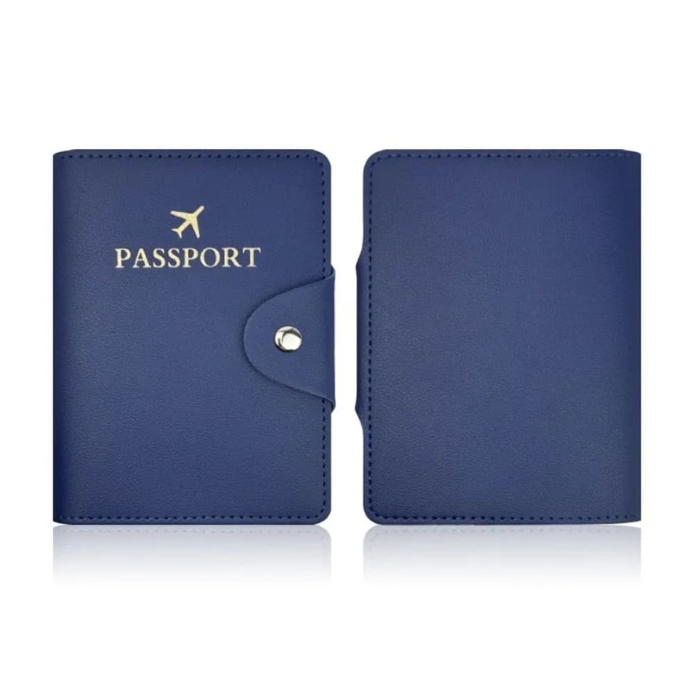 Fashion PU Leather Passport Holder Waterproof Multi-function Credit Card Case Portable Snap Buckle Wallet Card Holder Travel