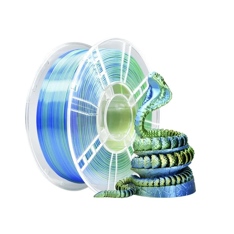 3D Printer Filament in PLA Tricolor Silk, 1.75mm, Compatible with Most FDM Printers, 1kg Coil