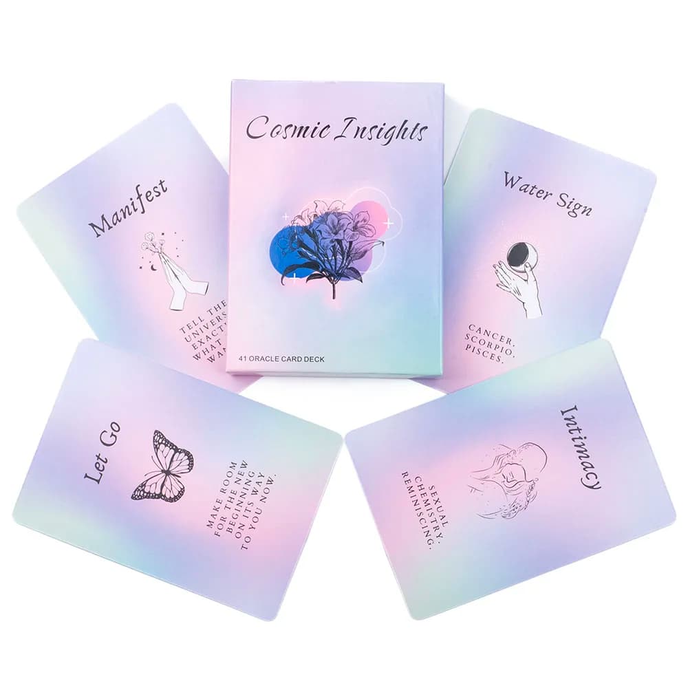 Mazzo di 41 Carte Oracolo e 100 Domande per Serata Romantica - Strumento di Divinazione per Coppie e Conversazioni Intime