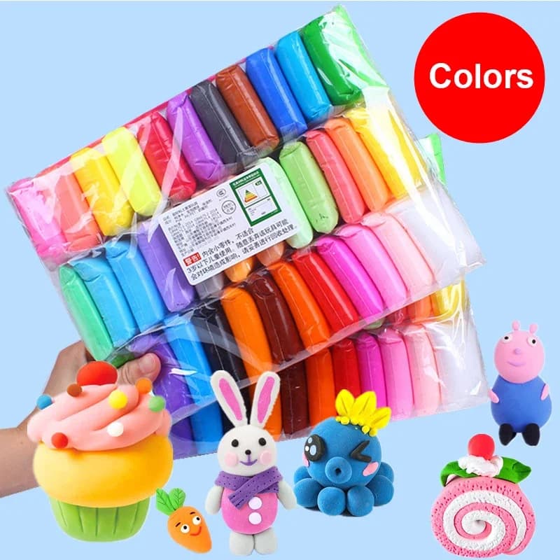 12 24 36 Argilla da modellare a colori Plastilina colorata Argilla super leggera Air Dry Polimero Slime Giocattolo educativo Kid Girl Regalo di compleanno