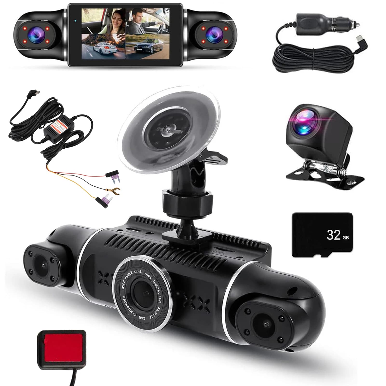 Dash Cam for 4 channel car 360 ° RotationDriving Room 1080P Night vision Loop recording Parking monitor 24 hours GPS support WiFi