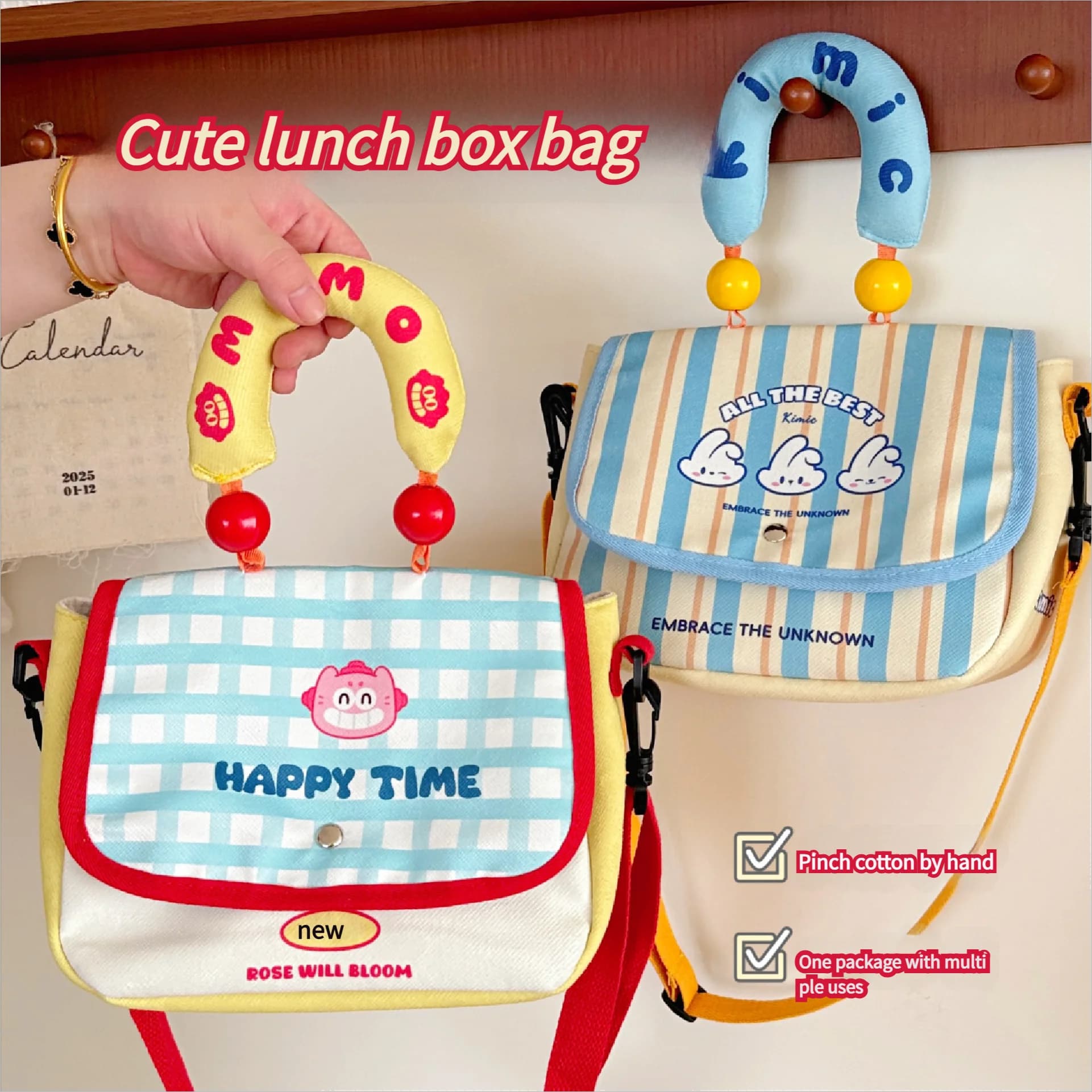 Borsa Bento, portapranzo per la scuola elementare, borsa tote, borsa termica, borsa impermeabile, portapranzo, borsa per il riso, borsa speciale per bambini