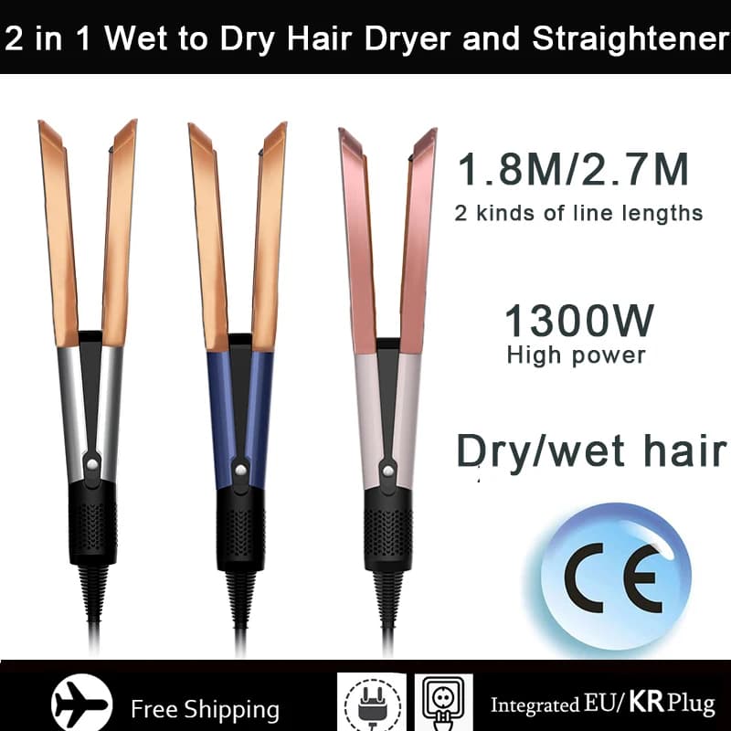SenCiciMen 2-in-1 Hair Dryer Straightener Airflow Styler Fast Heating Multicolor Hair Care Tools for 24H Long Style Home Daily U