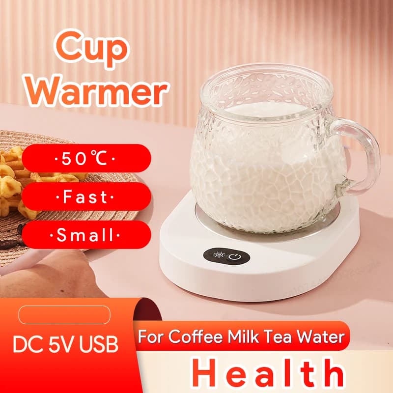 Scaldacoppe termostatico per caffè, latte, tè, acqua, alimentato a 5V DC USB, tappetino riscaldante per tazze, per casa, ufficio, scrivania.