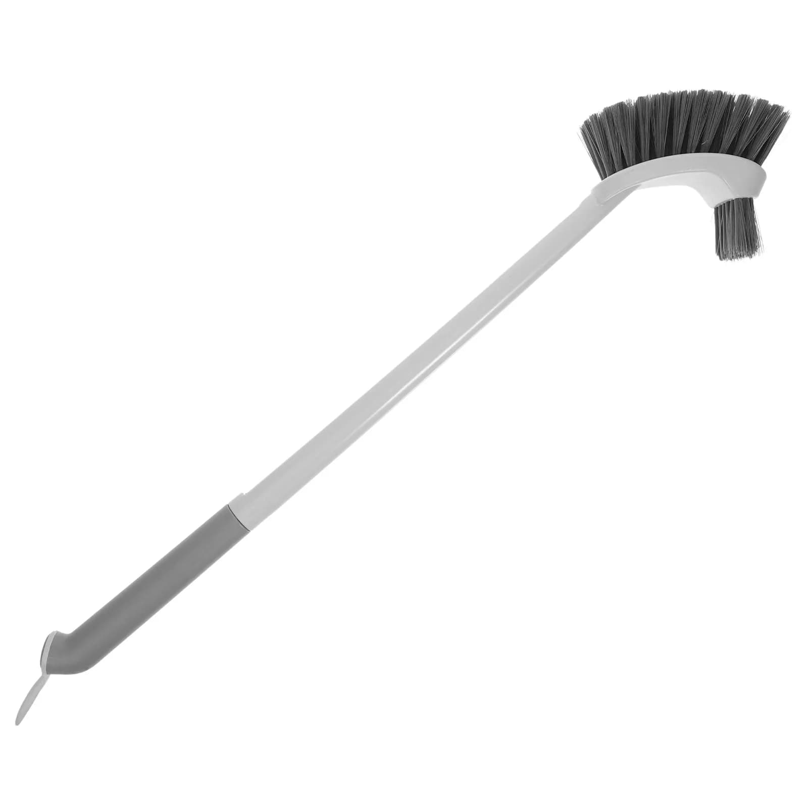 Long Handled Toilet Brush Ergonomic Non Slip Grip High Efficiency Bristles Toilet Rim and Crevice Cleaning Brush Bathroom