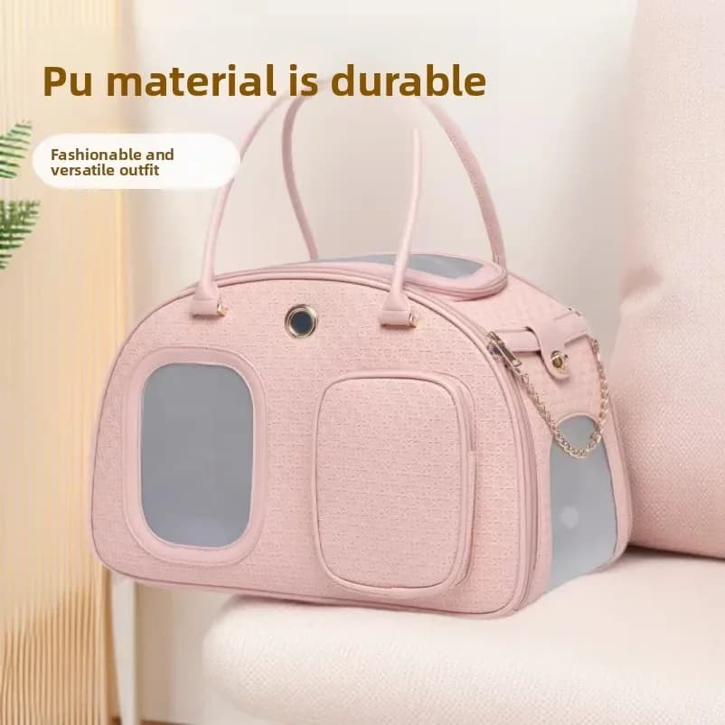 Luxury Korean Pet Carrier Backpack Dog Bag Flower Knot Double Pocket Fashionable Outdoor Puppy Cat Handbag Dog Accessories