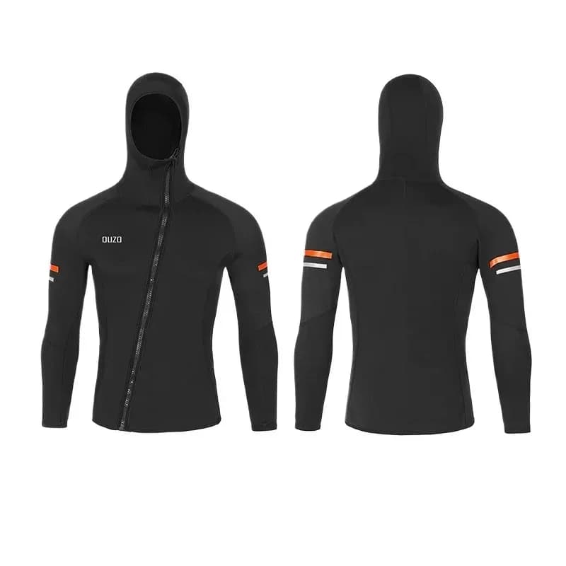 Muta da uomo in neoprene da 1,5 mm Giacca da sub Top diviso Manica lunga Snorkeling Tuta da surf Pesca subacquea Scuba Muta da sub calda