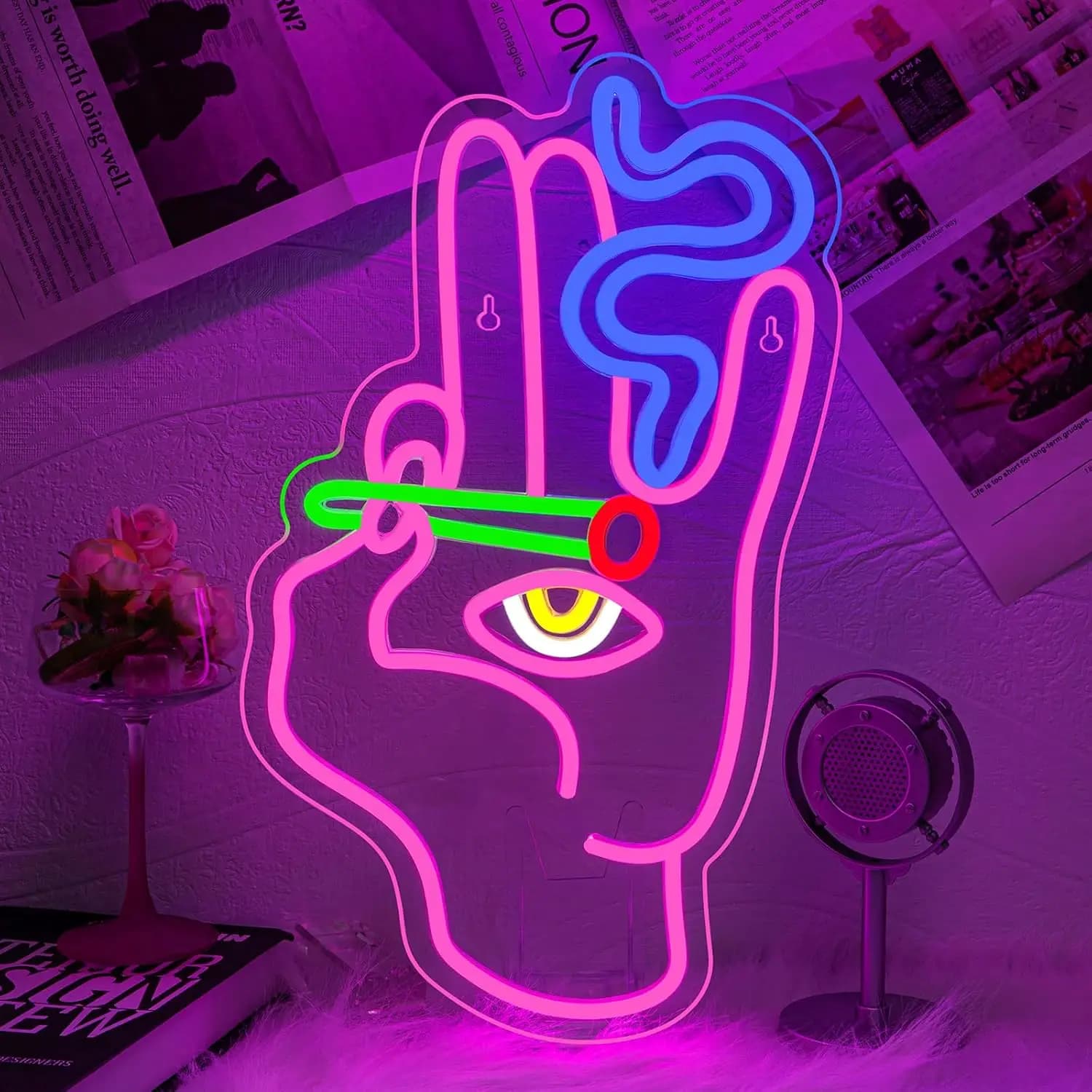 Insegna al Neon Artistica a LED Dimmerabile, Arte Murale Moderna, Luce al Neon per Soggiorno e Studio, Decorazione Alternativa, Regalo Unico e Originale