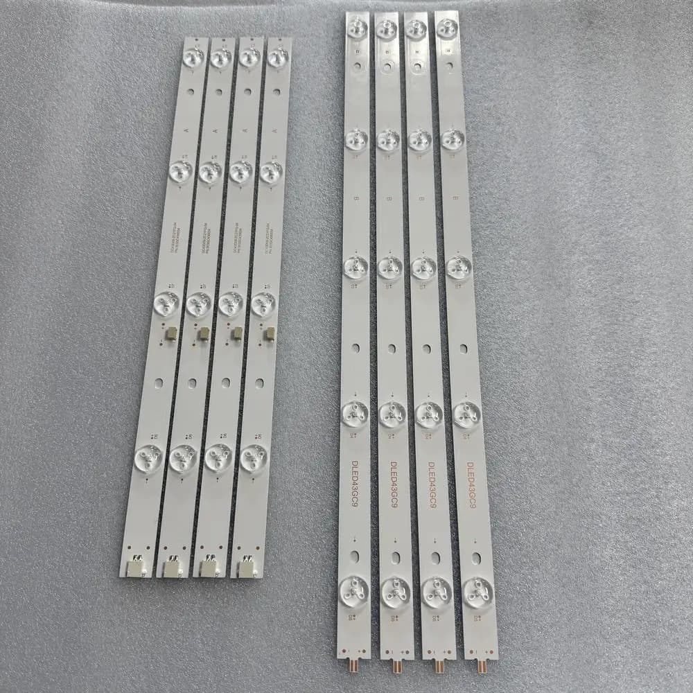 Striscia di retroilluminazione a LED (4) per DLED43GC 4X9 DLED43GC4X9 GC43D09-ZC21FG-04 ZC23FG-01 43PFF5021 43PFF5011 T4312M LD43V22S BOEI430WU1