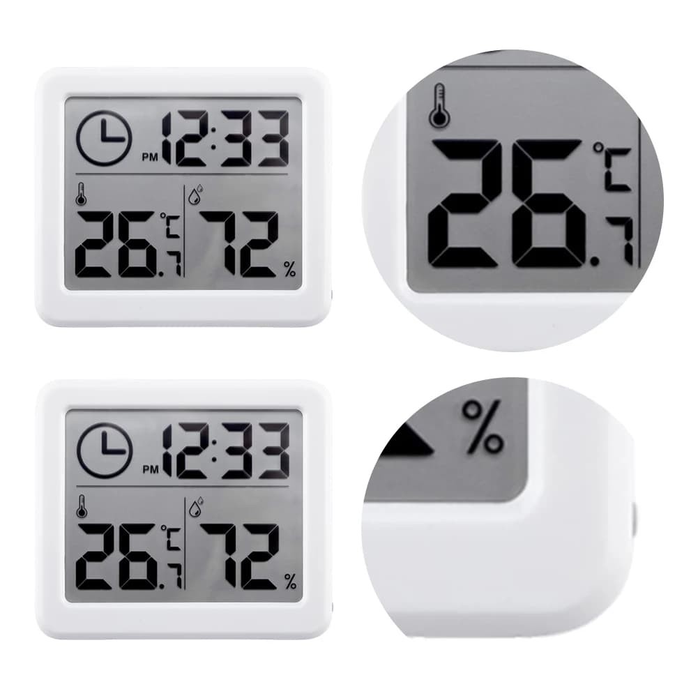 Mini Digital Igrometer with LCD Display and Interior Clock