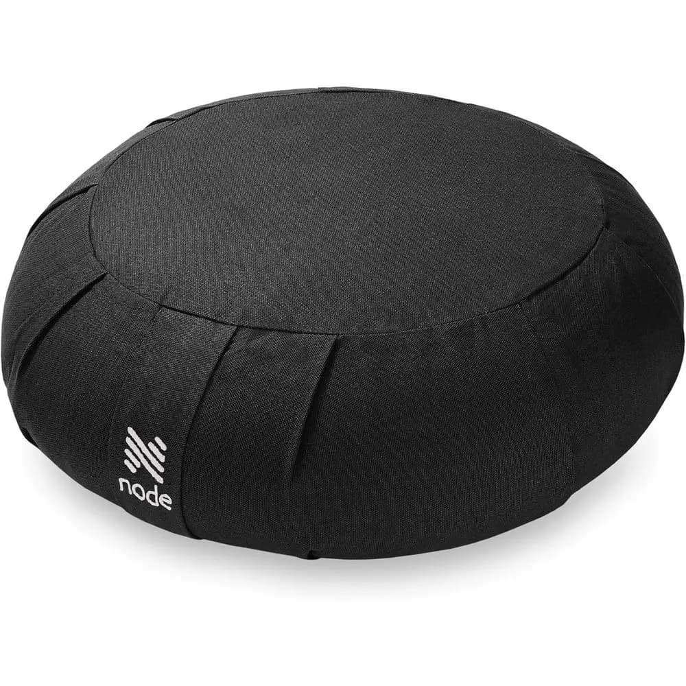 Zafu Meditation Cushion, 15" Round Buckwheat Yoga Pillow with Organic Cotton Cover