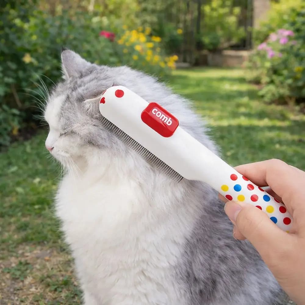 Small Row Comb Bear Shape Pet Flea Comb Efficient Portable Cat Hair Remover Comb Anti-knot Cat Grooming Brush Hair Removal