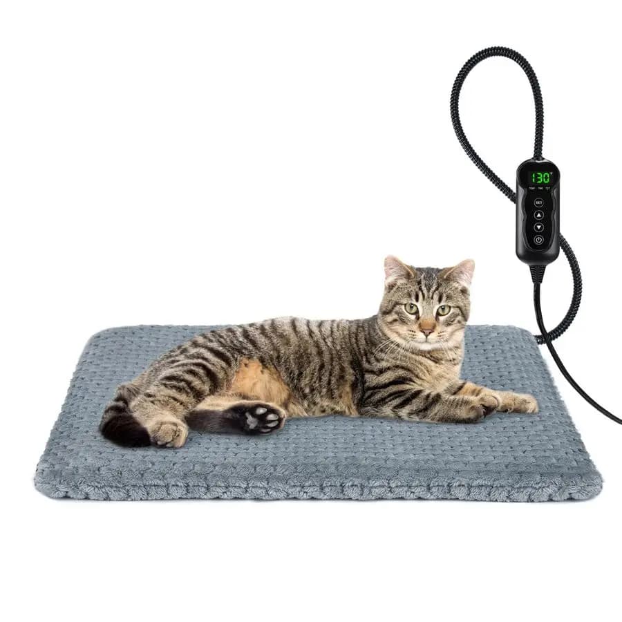 Letto per gatti riscaldato, cuscino riscaldante per gatti per cani a temperatura regolabile impermeabile con timer, cuscino riscaldante per animali domestici per gatti cani elettrico