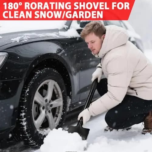 Set di emergenza invernale per auto da strada con cavi di avviamento, pala da neve rotante, kit di pronto soccorso e strumenti di sicurezza