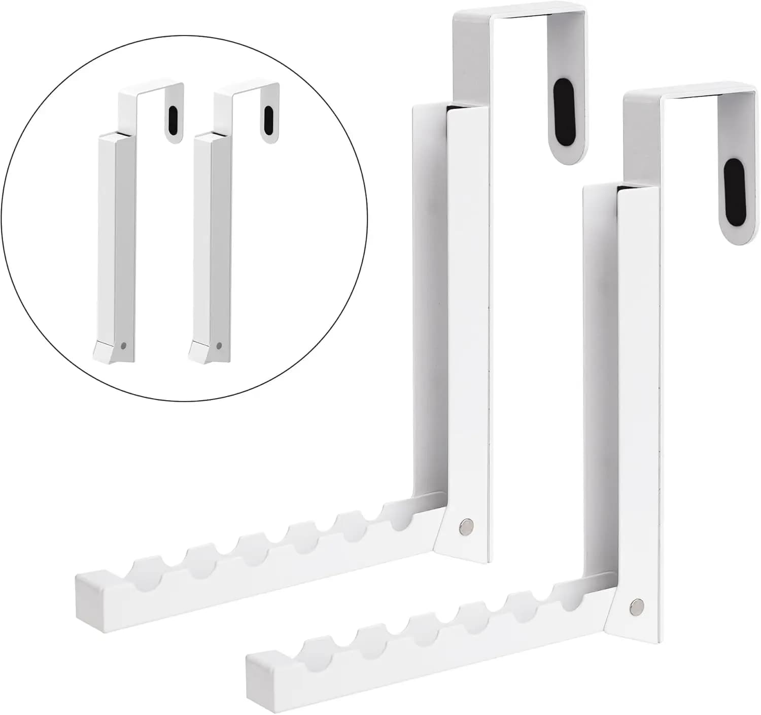 Ganci appendiabiti da porta, stendibiancheria pieghevole in metallo resistente, organizer portatile per lavanderia (confezione da 2)