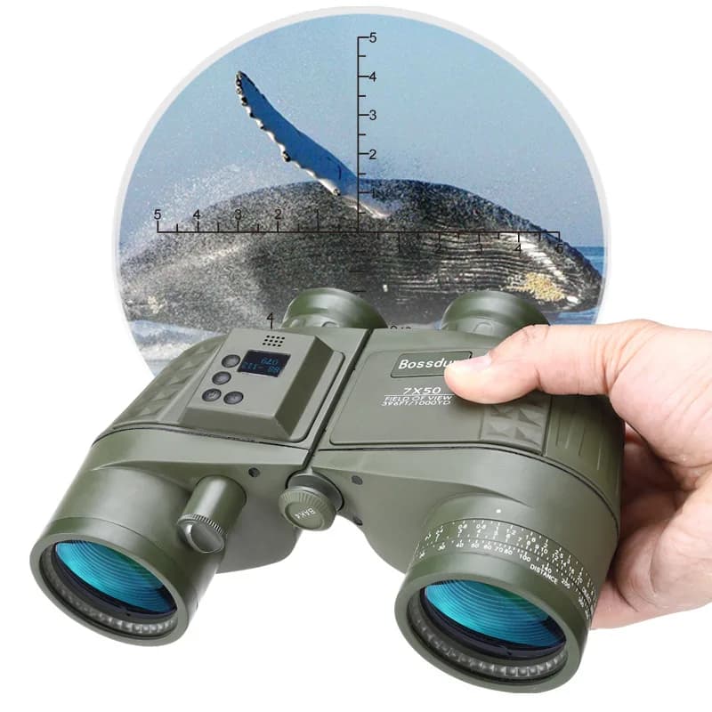 Bossdun 7x50 Telescopio binoculare Bak4 FMC Bussola elettronica antiappannamento impermeabile con reticolo
