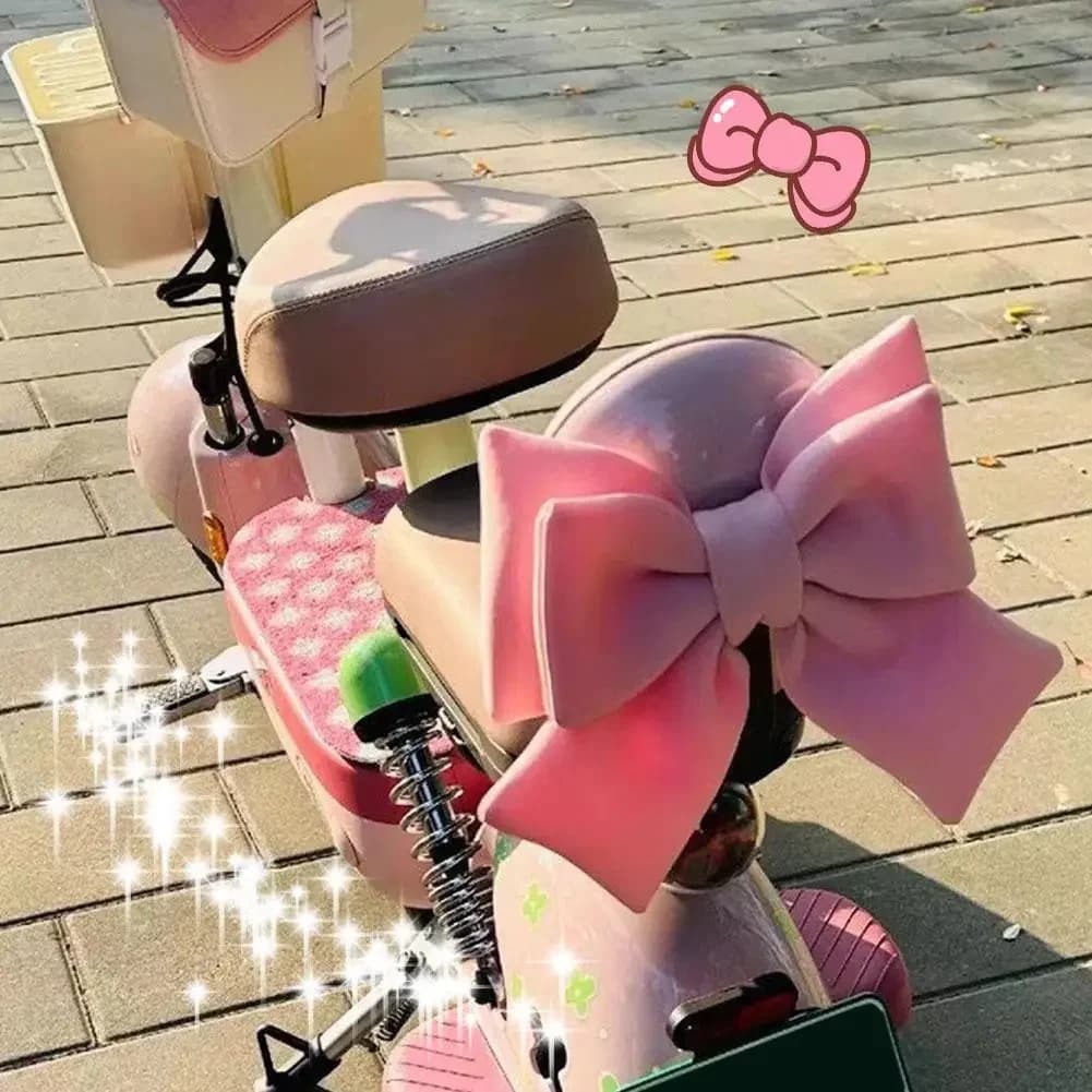 3D Double-layer Bow Motorcycle Helmet Bow Decoration Bowknot Suction Cup Electric Bike Helmet Car Body Decoration Accessories