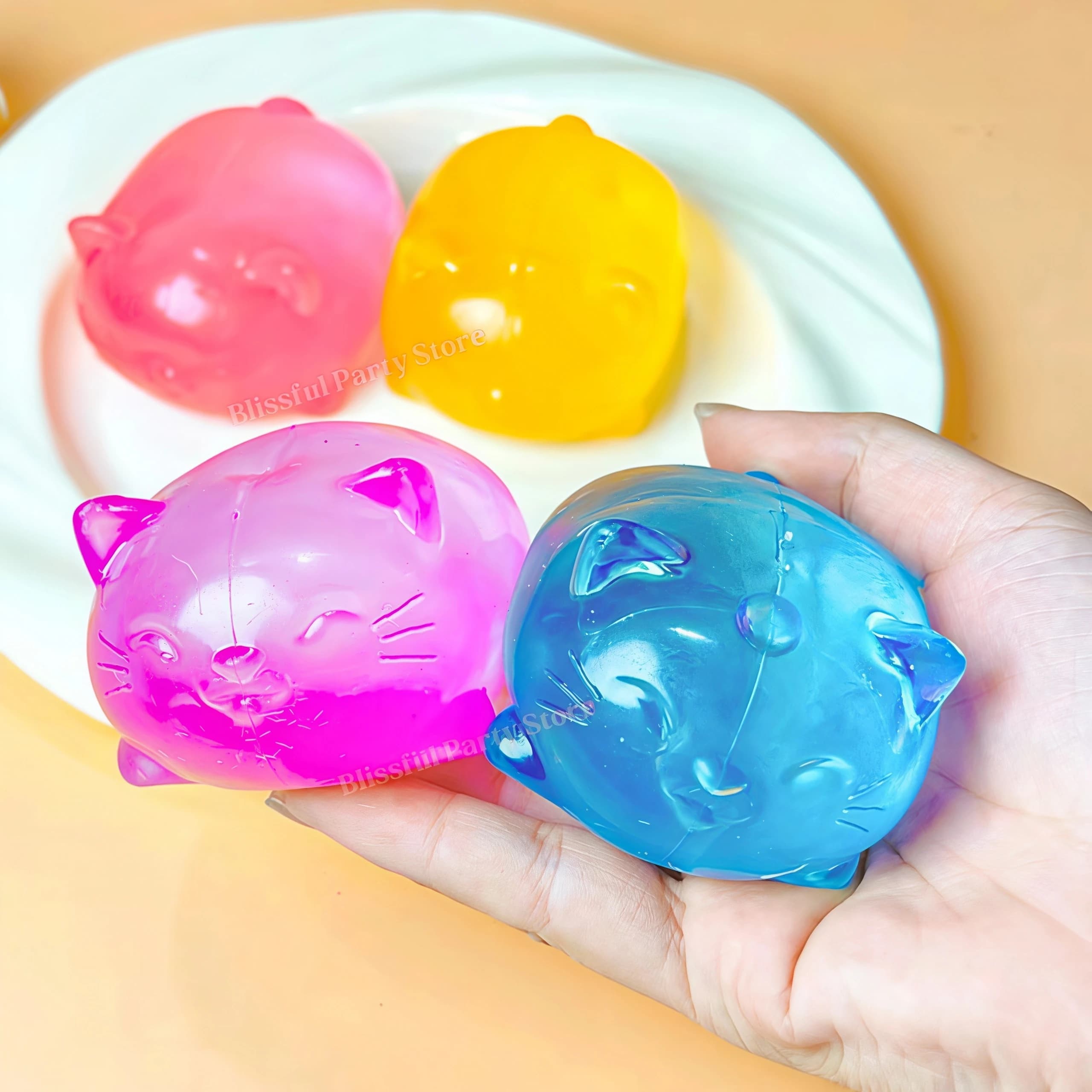 Mini Gatto Carino in Maltosio, Giocattolo Antistress, Antiaderente, Inodore, Non Tossico, Divertente Strumento per Alleviare la Pressione, Regalo per Adulti e Studenti