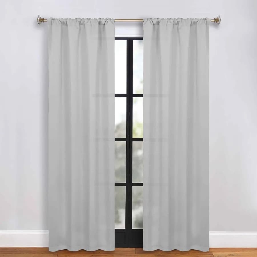 Blackout Solid Light Filtering Rod pocket Curtain Panel Set 36" x 84" Marshmellow
