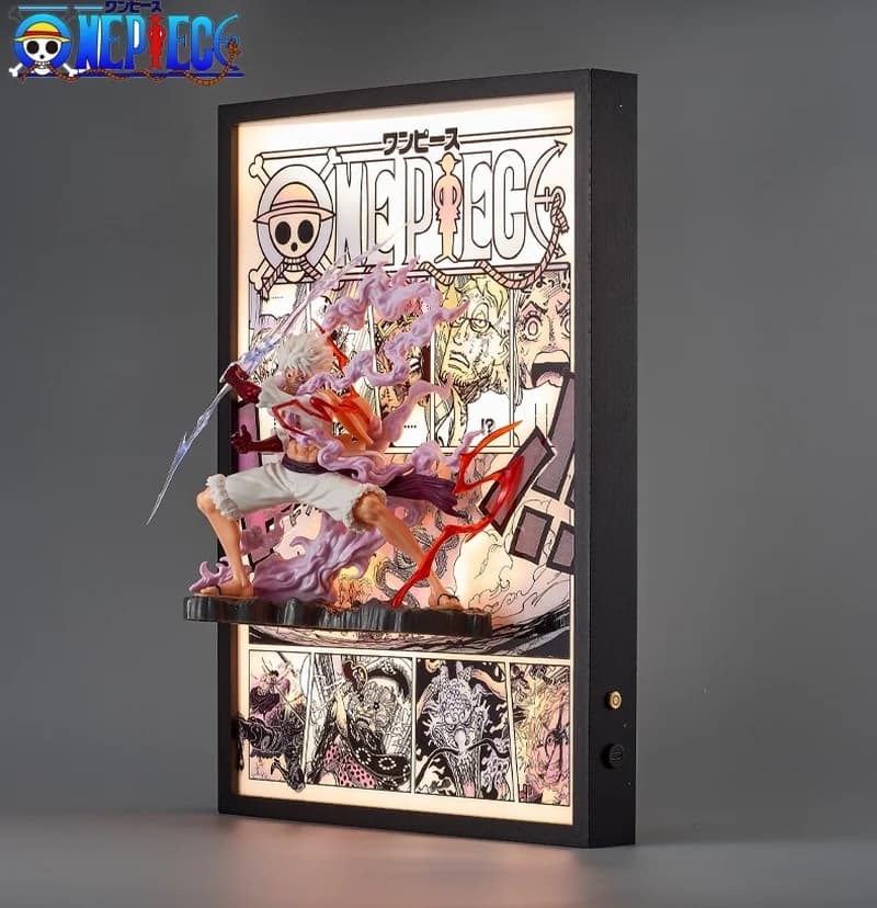 One Piece Monkey D. Luffy Combat -Form Anime Decorative 3d Photo Frame Stereoscopic Painting Creative Decorative Ornament Gift