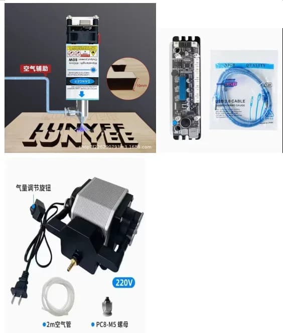 80 W High Power Blue Light Laser Module Laser Head 450 nm for High Power Laser Engraving and Cutting