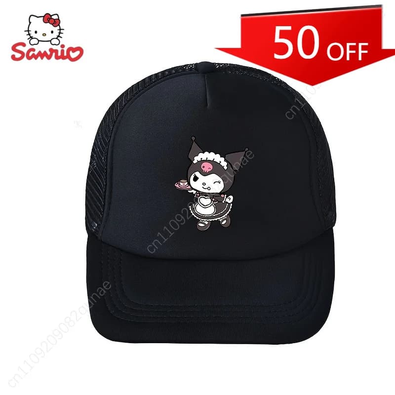 Cappellino da Baseball Sanrio Hello Kitty con Stampa Kuromi, Cappello Trucker in Rete per Cosplay, Cappellino Casual con Visiera Parasole per Donne