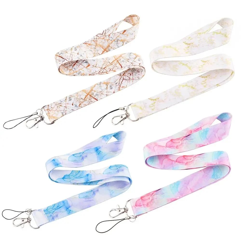 ID Badge Holder Key Ring Holder Mobile Phone Strap Hang Rope Marble Printing Lanyard Phone Lanyard Phone Hang Rope Neck Straps