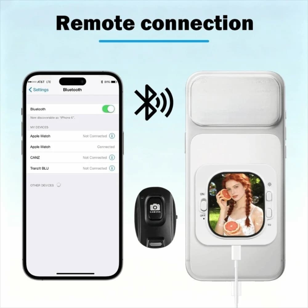 Bluetooth Selfie Controller Selfie Screen Magnetic Mini Phone Selfie Monitor Wired Magnetic Phone Selfie Vlog
