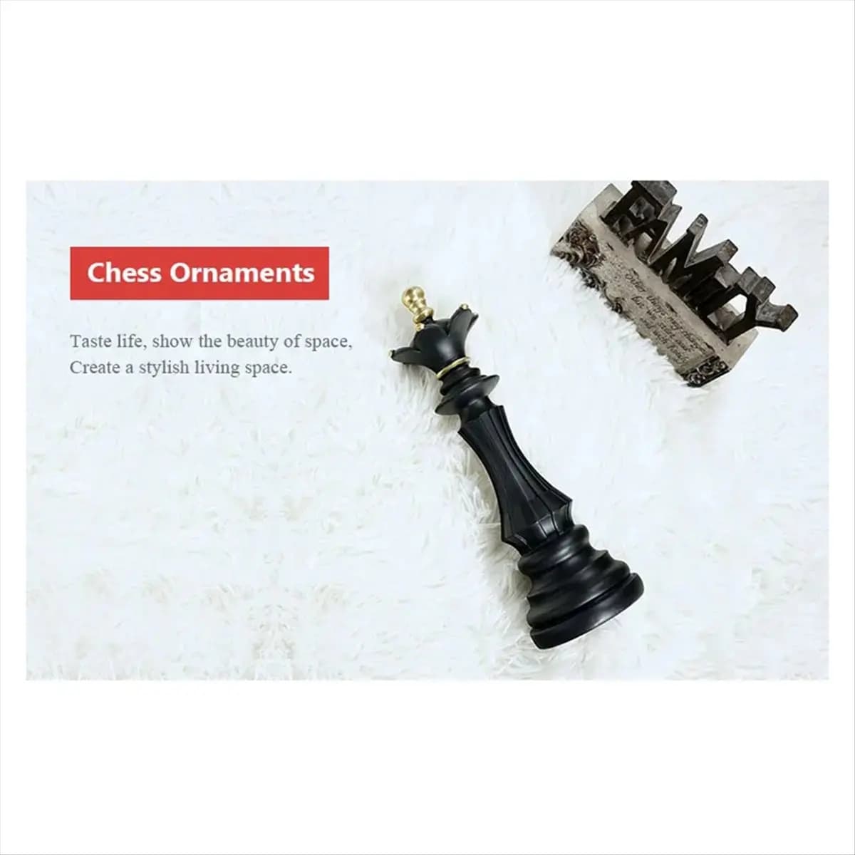 Set di Statue Decorative ABZT per Scacchi, Sculture Ornamentali di Regina, Cavaliere e Re per Arredamento Casa, Regalo B